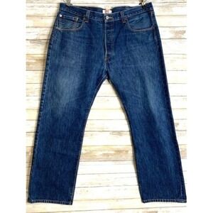 Levis Original 501 Straight Leg Button-Fly Jeans 38x30‎ Blue Denim Jeans